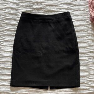 J. Crew Classic Wool Black Pencil Skirt